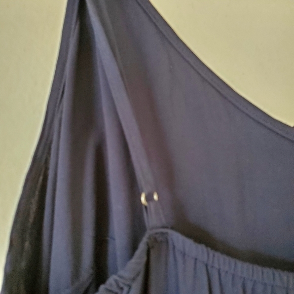 Banana Republic Navy Jumpsuit Pockets Zipper Ankle Tie Waist Size 4 - Picture 7 of 10